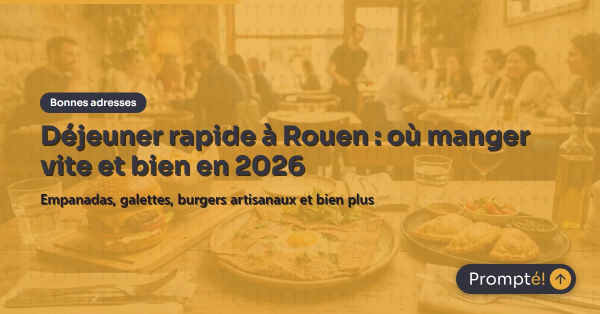 Assiette de déjeuner rapide avec sandwich artisanal et salade fraîche, restaurant Rouen midi