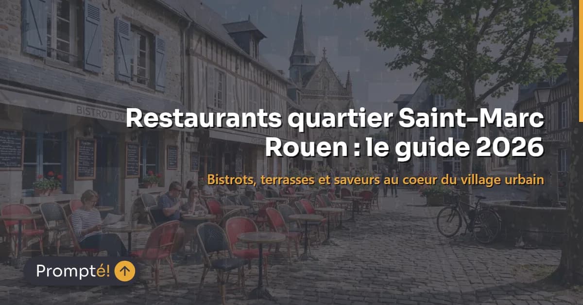 Bistrots et terrasses du quartier Saint-Marc à Rouen - vue sur la Place Saint-Marc