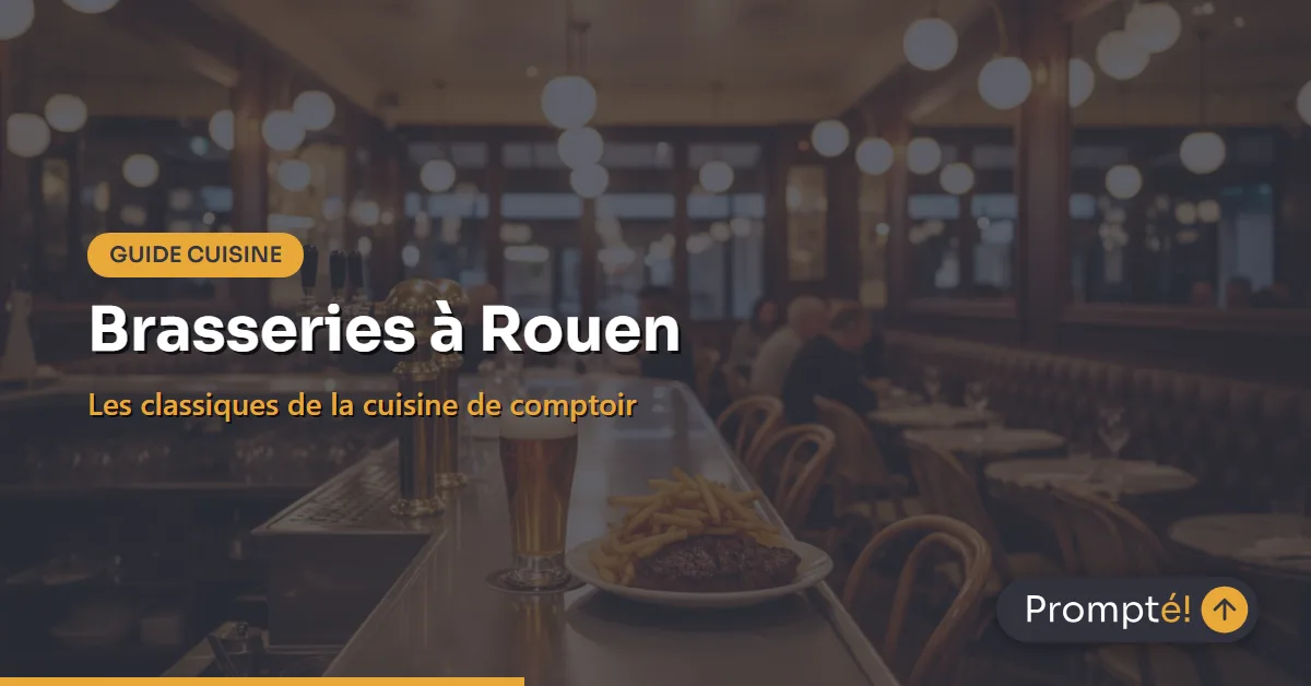 Terrasse animee d'une brasserie traditionnelle a Rouen avec tables en terrasse et ambiance conviviale