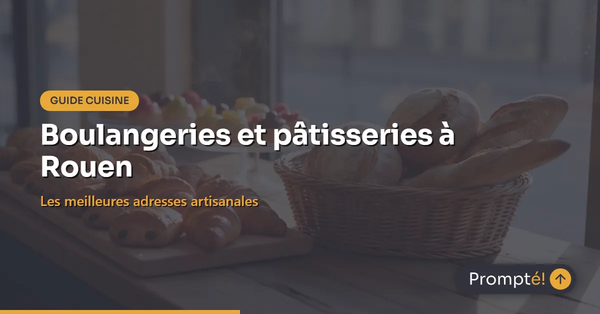 Etalage de pains artisanaux et viennoiseries dans une boulangerie de Rouen